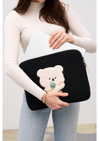 Mussen Teddy Bear Laptop Kılıfı 13" & 14" İnç Uyumlu Siyah