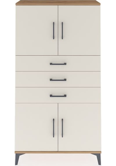 Arges Dolap 3 Raflı 3 Çekmeceli 4 Kapaklı 88x30x163 Çam-aytaşı Atlas Çam