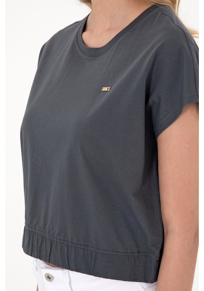 U.S. Polo Assn. Kadın Antrasit Bisiklet Yaka Tişört 50305720-VR006