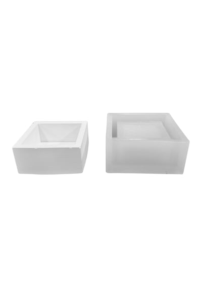 Tahtakale Toptancı Silikon 3d Kare Taş Tozu Saksı Ve Mumluk Kalıbı