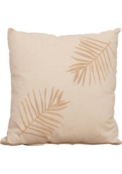 Palm Kırlent-bej/yaprak Baskılı 45x45x10 Cm