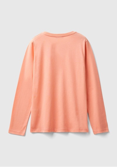 Benetton Kız Çocuk Uzun Tshırt Çocuk Sweatshirt Turuncu