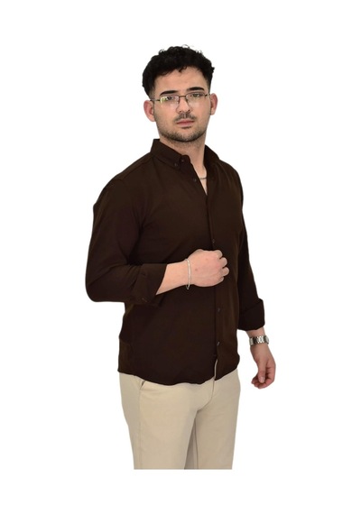 Erkek Spor Gömlek Regular Fit 9601 Bgl-st04412 Kahve Erkek Spor Gömlek Regular Fit 9601 Bgl-st04412 Kahve