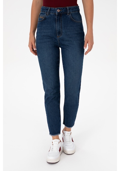 U.S. Polo Assn. Kadın Koyu Mavi Mom High Waist Fit Jean Pantolon 50316560-DN0023