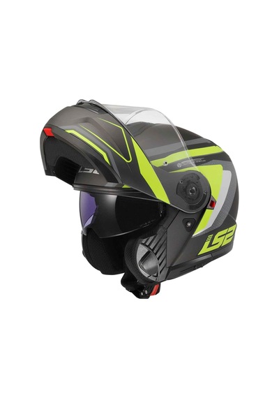 Ls2 Strobe 2 Phantom Çene Açılır Kask Mat Titanyum - Sarı