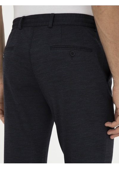 Cacharel Koyu Lacivert Slim Fit Yün Karışımlı Pantolon