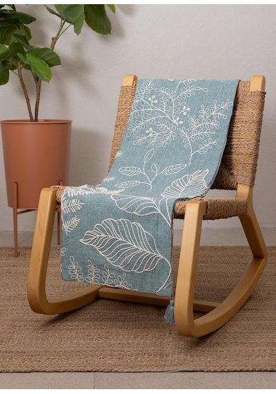 The Mia Throw Koltuk Şalı Püsküllü Yeşil 170x130 Yeşil