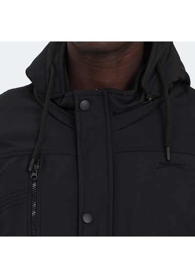 Slazenger HEAVEN Erkek Kapüşonlu Siyah Mont & Kaban