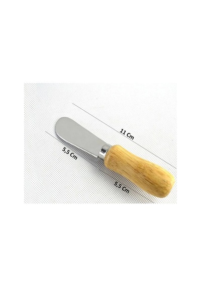 Mybru Terayağ Bal Çikolata Bıçağı, 6 Lı Ahşap Saplı Kahvaltı Spatulası Metal