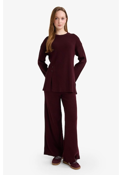 Defacto Wide Leg Triko Pantolon G7249ax25cwbr457 Bordo-br457