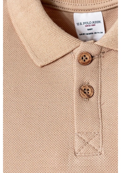 U.S. Polo Assn. Erkek Bebek 2 Li Şort T-şhirt Takım Bej-2264 Bej