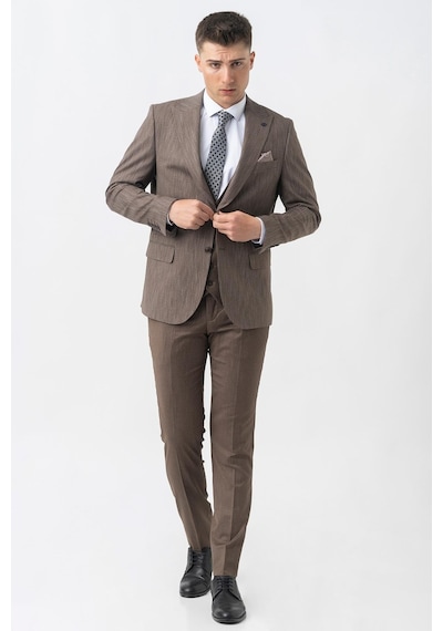 White Stone Grandson Ty2424 Yelekli Likralı Slim Fit Takım Elbise Desenli-desenli Kahverengi White Stone Grandson Ty2424 Yelekli Likralı Slim Fit Takım Elbise Desenli-desenli Kahverengi