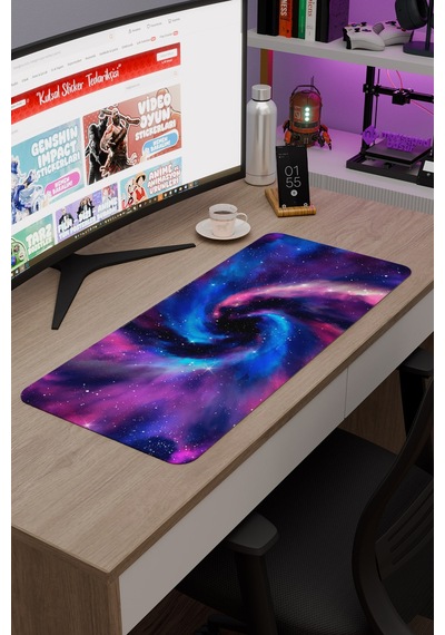 Galaksi Kaymaz Dikişli Kauçuk Oyuncu Mousepad V1 - 70x30 Xl Gaming Mouse Pad Fare Altlığı