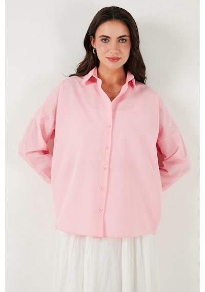 Lela Pamuk Karışımlı Regular Fit Bayan Gömlek 6772418 Şeker Pembe Lela Pamuk Karışımlı Regular Fit Bayan Gömlek 6772418 Şeker Pembe