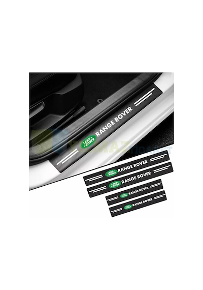 Range Rover Logo Karbon Kapı Eşiği Koruma Oto Sticker 4 Parça