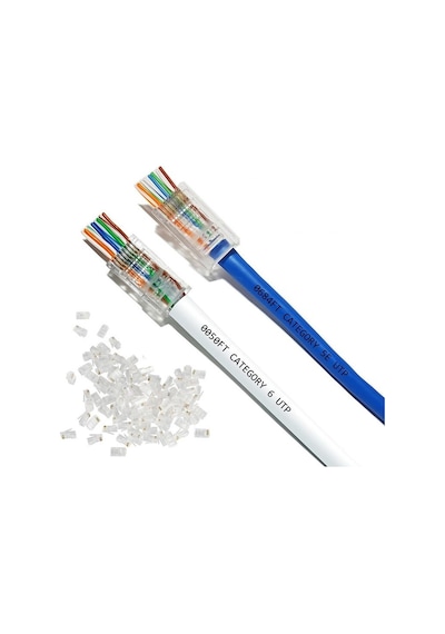 Ez RJ45 Cat6 4381A Yeni Nesil Delikli Jack Konnektör 100'lü