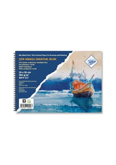 Art Liva Fon Kartonlu Sanatsal Resim Defteri 25 X 35 Cm 30+7 Yaprak 190 Gr