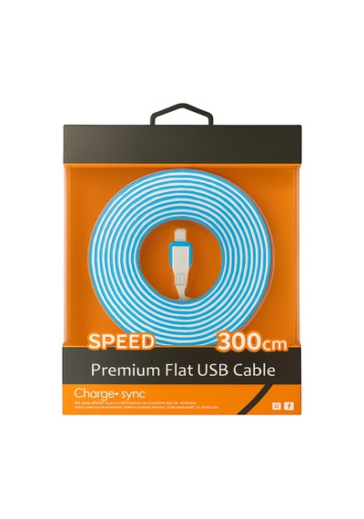 3 Metre Premium Hızlı Şarj Ve Data Aktarım Micro Usb Kablo Dayanıklı Mavi Beyaz Tasarım Mavi - 740883185