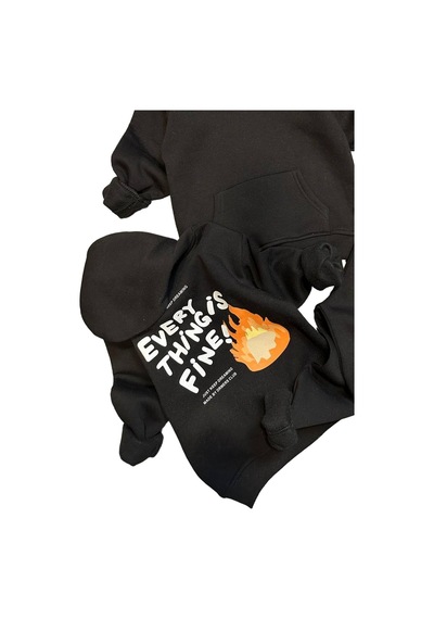 Riccotarz Erkek Çocuk Alev Ve Yazı Baskılı Çift Tarafbaskı Sweatshirt Penye Siyah Eşofman Takım Riccotarz Erkek Çocuk Alev Ve Yazı Baskılı Çift Tarafbaskı Sweatshirt Penye Siyah Eşofman Takım