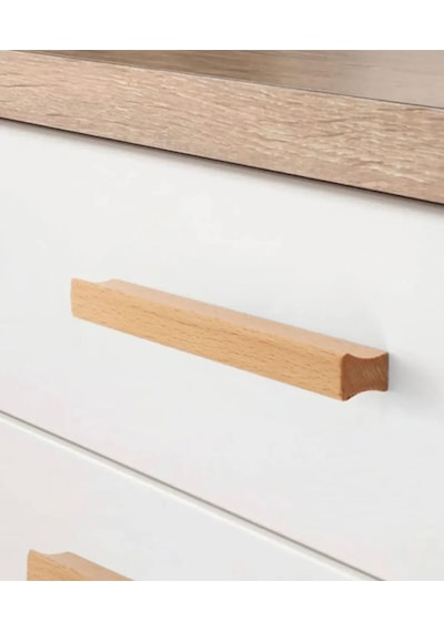 Bella Ahşap Kulp 96mm 9.6cm Lüks Country Mutfak Mobilya Dolap Çekmece Kulbu Doğal Ahşap