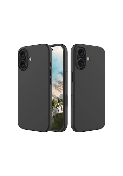 Apple Uyumlu iPhone 16 Plus  Silikon Kılıf - Pastel Renk Tonu Esnek Tam Koruma Kapak - Siyah