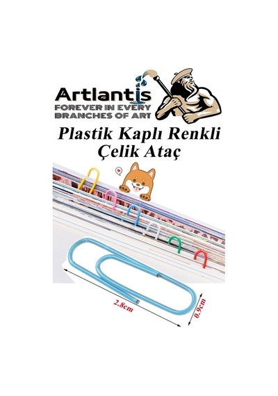 Ataç Renkli Metal Plastik Kaplama 100 Adet Orta Boy 1 Paket Ataş Okul Ofis Belge Düzenleme Paslanmaz Kaplamalı