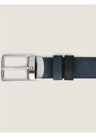 Montblanc Everyday Tokalı Kadife Mavi - Siyah 30 Mm Çift Taraflı