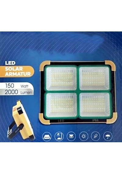 Taşınabilir Solarlı Çalışma Ve Kamp Işığı, Powerbanklı Güneş Enerjili Işıldak,fener-150w 200 Lümen 264 Ledli-kçk