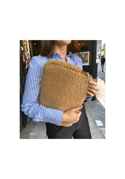 Plush Studıo Teddychic 13.3 İnç Plushguard Laptop Kılıfı Ve Çanta 36x26cm Clutch, Teddy Çanta Taba Taba