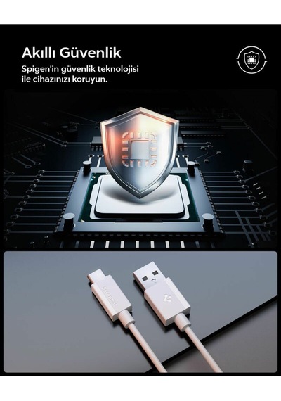 Spigen Essential 1m Usb-a To Usb-c 60w Kablo Aca08715 Beyaz