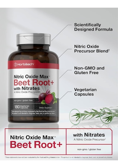 Horbäach Nitrik Oxide Max Beet Root + With Nitrates 180 Vegie... Aromasız