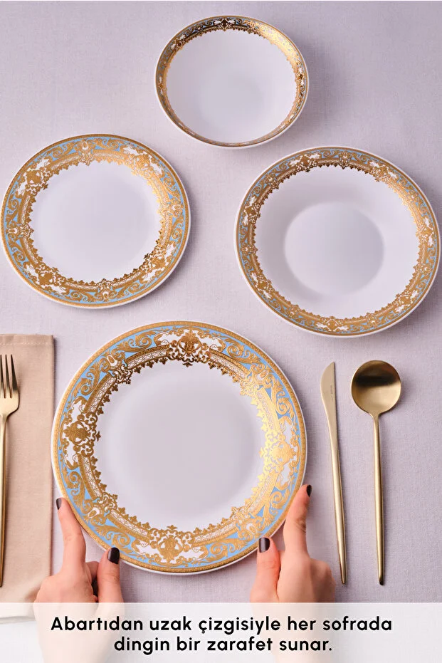 Karaca Royal Opal 24 Parça 6 Kişilik Yemek Takımı Çok Renkli