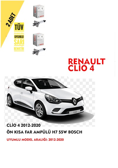 Clio 4 2012-2020 Ön Kısa Far Ampülü 2 Adet Sarı Renk