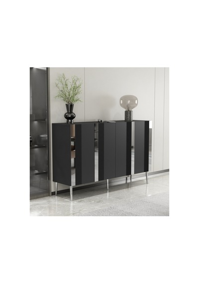 Forest 120 Cm Konsol Tv Sehpası Çok Amaçlı Dolap Antrasit-gümüş Çok Renkli