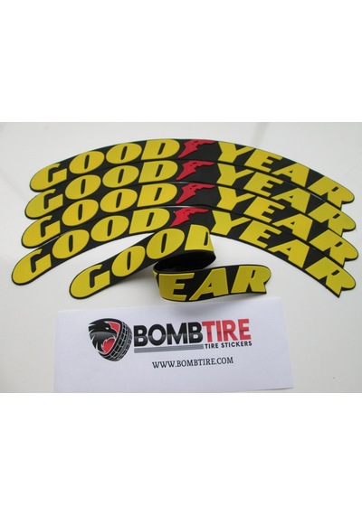 Lastik Yazısı Sarı Goodyear Bombtire 8 Adet