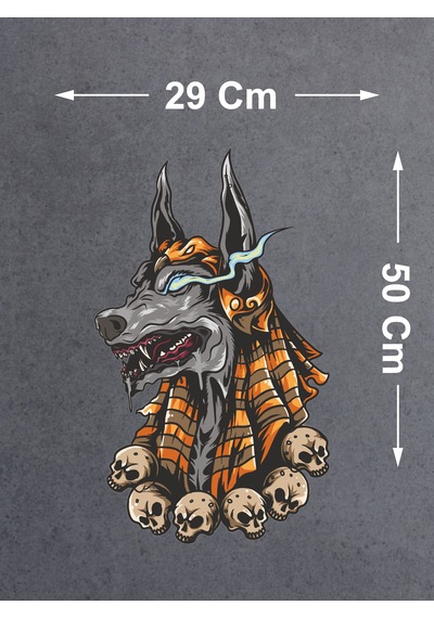 Anubis Mumya Kurukafa Sticker - Araba Oto Araç Motosiklet Karavan Cam Sticker - 00055 50x29 Cm
