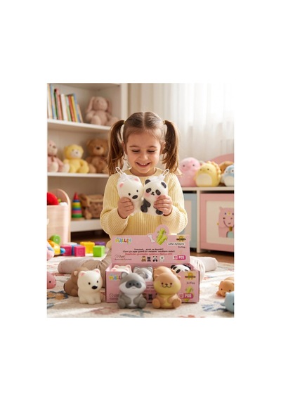 Sevimli Hayvan Figürlü Yumuşak Squishy Stres Oyuncağı Köpük Form Sıkılabilir Duyusal Oyuncak 8x7 Cm 1 Adet