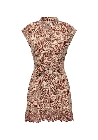 ONLY Onllou Lıfe Emb S/s Shırt Dress Ptm Kiremit Cok Renklı
