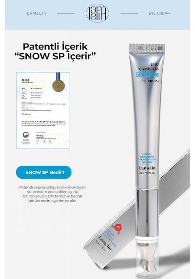 Niacinamide & Glutatyon İçeren Dokunmatik Titreşim Başlıklı Göz Çevresi Kremi Glutathione Eye Cream