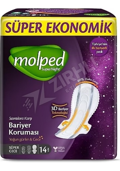 5 Adet Molped Supernight Önü Uzun Süper Ekonomik Gece 14'lü
