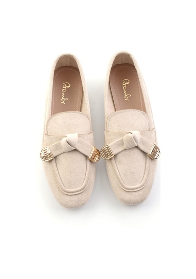 Bambi Bej Kadın Loafer Ayakkabı K01688011572 Bej