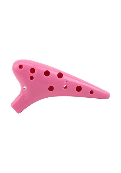 Valkyrie Ocarina 12 Delik Ocarina Alto C Ocarina Flüt Ocarina Sualtı Müzik Nefesli Enstrüman Pembe