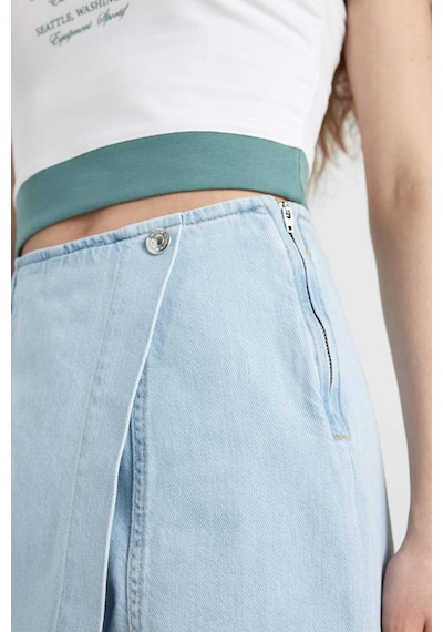 Defacto Yüksek Bel Mini Jean Şort Etek B8292AX24SMNM85 İndigo