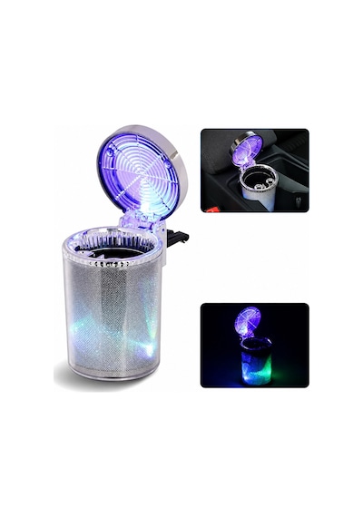 Araç İçi Çok Renkli Işıklı Küllük Renkli Işıklı Kapaklı Araba Küllüğü Oto Küllük Rgb Işıklı