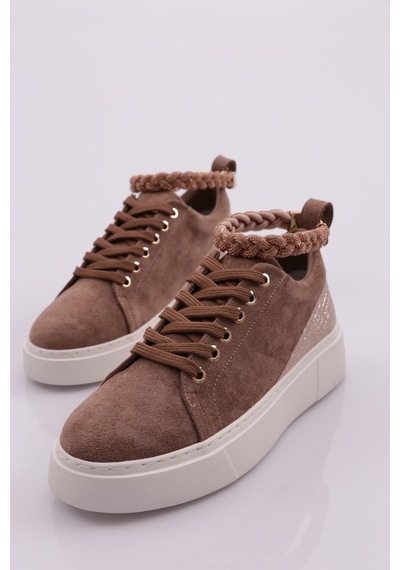 Dgn Es851 Kadin Kalin Taban Halhal Detayli Silver Taşli Sneakers Ayakkabi ES851-2007-R1920 Vizon Dgn Es851 Kadin Kalin Taban Halhal Detayli Silver Taşli Sneakers Ayakkabi ES851-2007-R1920 Vizon