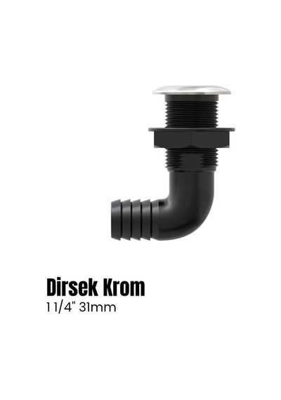 Seaflo Krom Flanşlı Sintine Rekoru Depo Çıkışı Dirsekli 1 1/4" - 31mm-1843