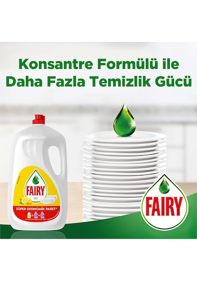 Fairy Süper Ekonomik Paket Sıvı Bulaşık Deterjanı Limon Kokulu 2600 ML