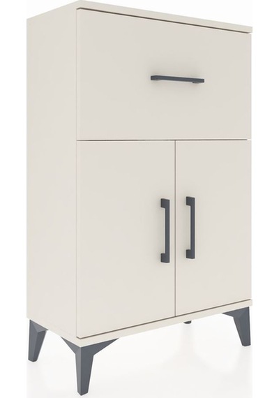 Arges Komodin Tek Raflı Tek Çekmeceli 2 Kapaklı 60x30x96 Ayta... Aytaşı