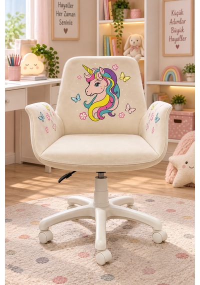 Unicorn Kids Çalışma Koltuğu Krem