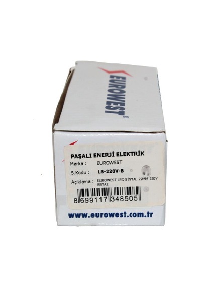 EUROWEST LS-220V-B 22MM BEYAZ LED SİNYAL LAMBASI